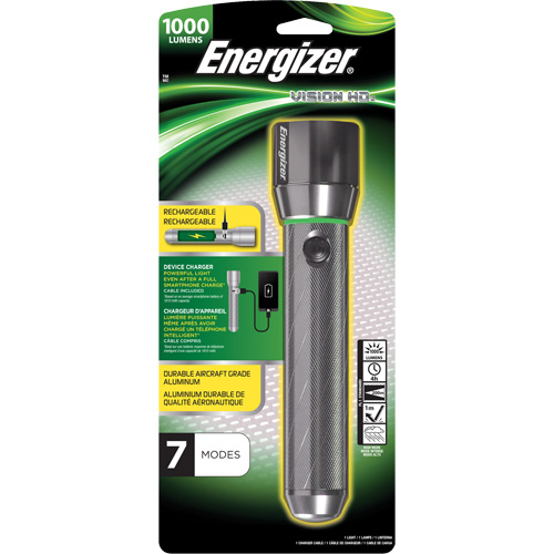 Lampe de poche Vision HD Focus, DEL, 1000 lumens, Piles Rechargeable Distribution Jean Lapalme