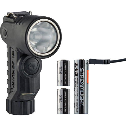 Lame de poche &agrave; alimentation multiple &agrave; angle droit pour casque Vantage 180 X, DEL, Piles Rechargeable/CR123A, Polym&egrave;re de nylon Distribution Jean Lapalme