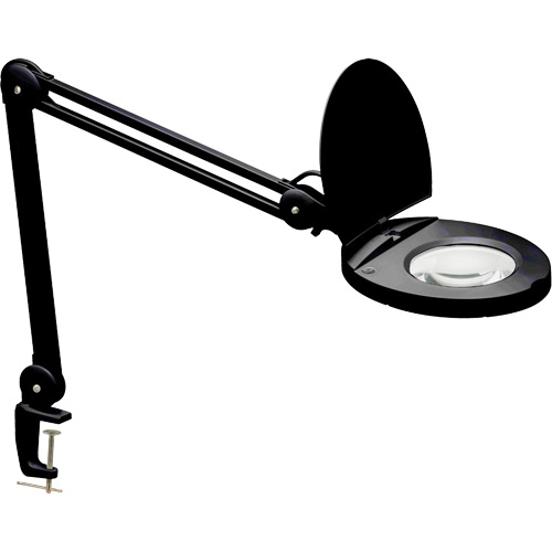 Adjustable Magnifier Lamp, 5 Diopter, LED Light, 47" Arm, C-Clamp, Black Distribution Jean Lapalme