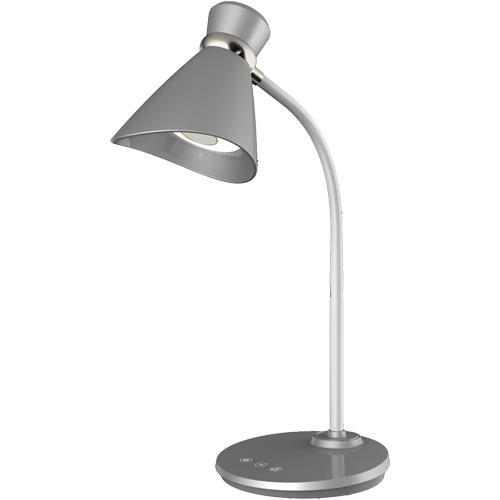 Desk Lamp, 6 W, LED, 16" Neck, Silver Distribution Jean Lapalme