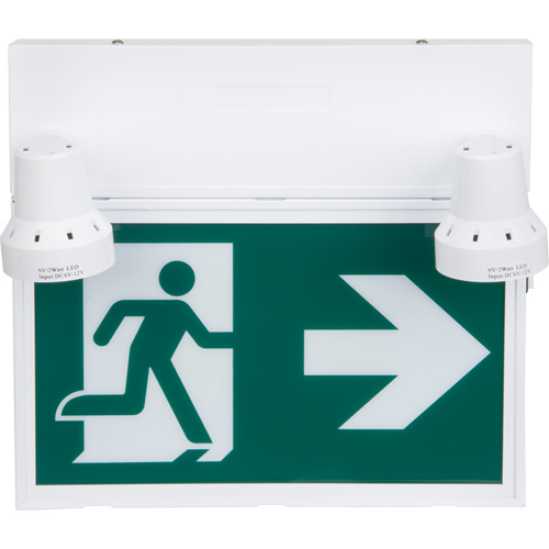 Enseigne d'homme qui court avec &eacute;clairage de s&eacute;curit&eacute;, DEL, &agrave; piles/&agrave; raccordement fixe, 12-1/10" lo x 11" la, Pictogramme Distribution Jean Lapalme