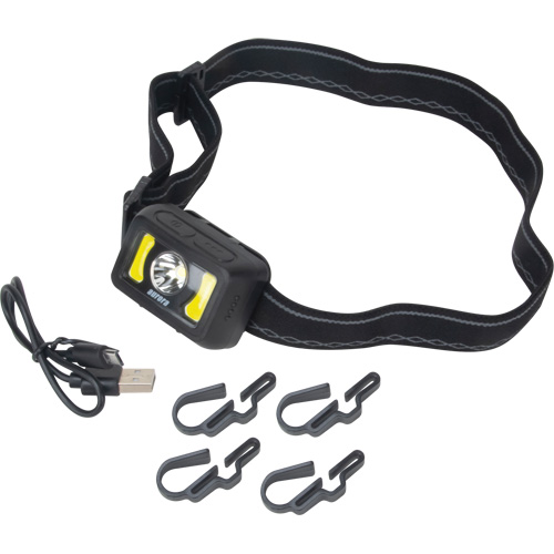 Headlamp, LED, 350 Lumens, 2 Hrs. Run Time, Rechargeable Batteries Distribution Jean Lapalme