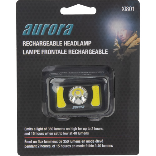 Headlamp, LED, 350 Lumens, 2 Hrs. Run Time, Rechargeable Batteries Distribution Jean Lapalme
