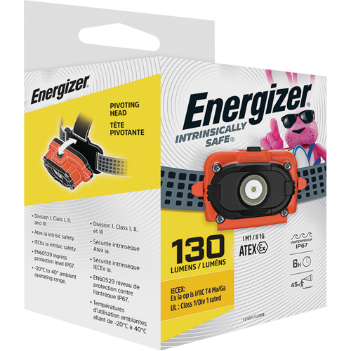 Intrinsically Safe&reg; Headlamp, LED, 130 Lumens, 6 Hrs. Run Time, AAA Batteries Distribution Jean Lapalme