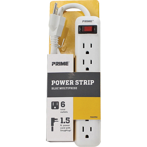 Power Strip, 6 Outlet(s), 1-1/2', 15 A, 1875 W, 125 V Distribution Jean Lapalme