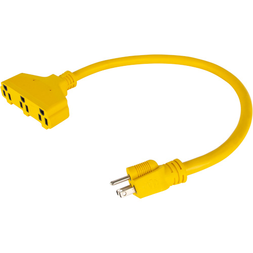 Adaptateur de rallonge d'alimentation, Ext&eacute;rieur, STOW, AWG 12/3, 15 A, 3 prise(s), 2' Distribution Jean Lapalme