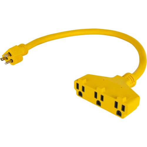 Adaptateur de rallonge d'alimentation, Ext&eacute;rieur, STOW, AWG 12/3, 15 A, 3 prise(s), 2' Distribution Jean Lapalme