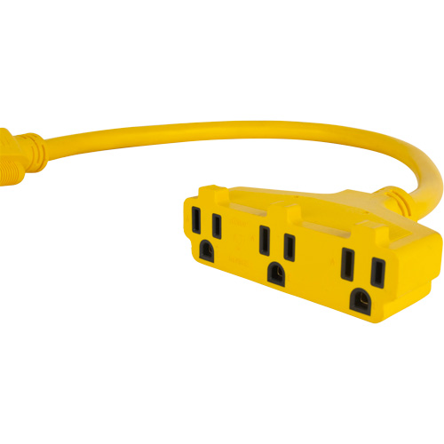 Adaptateur de rallonge d'alimentation, Ext&eacute;rieur, STOW, AWG 12/3, 15 A, 3 prise(s), 2' Distribution Jean Lapalme