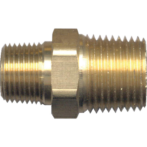 Reducing Hex Nipple, Brass, 1/2" x 3/8", NPT x NPT Distribution Jean Lapalme