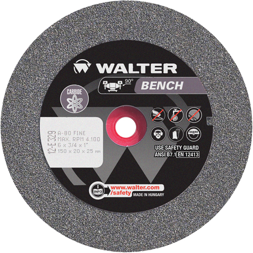 Bench Grinding Wheel, 6" x 3/4", 1" Arbor, 1 Distribution Jean Lapalme