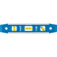 Torpedo Level, 9" L, Aluminum, 3 Vials, Magnetic Distribution Jean Lapalme