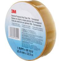 Ruban en vinyle pour travaux g&eacute;n&eacute;raux 764, 25,4 mm (1") la x 32,9 m (108') lo, 5 mils, Transparent Distribution Jean Lapalme