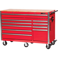 PRC5610 Armoire &agrave; rouleaux s&eacute;rie Pro, 10 tiroirs, 55-9/10" la x 24-1/10" p x 39-7/10" h, Rouge Distribution Jean Lapalme