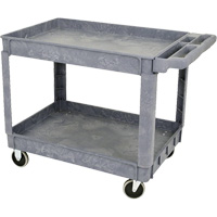 JPTC-3624 Chariot d'atelier robuste en polypropyl&egrave;ne, 2 niveaux, 46" la x 25-1/2" p x 33-1/4" h, 500 lb Cap Distribution Jean Lapalme