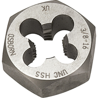 Hexagonal Rethreading Die, 7/10" Dia., 1/4"-28 Thread, High Speed Steel Distribution Jean Lapalme