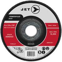 Powerplus DUO Cutting/Grinding Wheel, 4-1/2" x 1/8", 7/8" Arbor, Type 27, A30DUO Grit Distribution Jean Lapalme