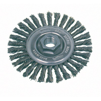 High Speed Small Grinder Stringer Bead Knot Wire Wheel Brush, 4" Dia., 0.02" Fill, 5/8"-11 Arbor, Steel Distribution Jean Lapalme