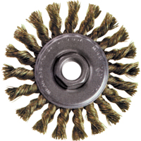 High Speed Small Grinder Knot Wire Wheel Brush, 4" Dia., 0.02" Fill, 5/8"-11 Arbor, Stainless Steel Distribution Jean Lapalme