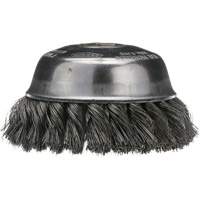 Brosse boisseau &agrave; fil nou&eacute;, 4" dia. x 5/8"-11 arbre Distribution Jean Lapalme