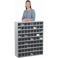 Steel Storage Bin Cabinet, 33-3/4" W x 12" D x 42" H, Grey Distribution Jean Lapalme