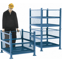 Conteneurs en m&eacute;tal grillag&eacute;, 2 panneaux repliables, Capacit&eacute; 2500 lb, 34,5" la x 40,5" p x 32,25" h Distribution Jean Lapalme