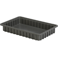 Divider Box&reg; Containers, Polyethylene, 16.5" W x 10.9" D x 2.5" H, Grey Distribution Jean Lapalme