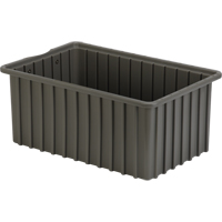 Divider Box&reg; Containers, Polyethylene, 16.5" W x 10.9" D x 7" H, Grey Distribution Jean Lapalme