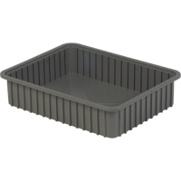 Divider Box&reg; Containers, Polyethylene, 22.4" W x 17.4" D x 5" H, Grey Distribution Jean Lapalme