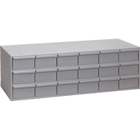 Industrial Drawer Cabinets, 18 Drawers, 33-3/4" W x 11-5/8" D x 10-7/8" H, Grey Distribution Jean Lapalme