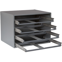 Compartment Box Cabinets, Steel, 4 Slots, 20" W x 15-3/4" D x 15" H, Grey Distribution Jean Lapalme