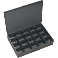 Compartment Scoop Boxes, Steel, 20 Slots, 18" W x 12" D x 3" H, Grey Distribution Jean Lapalme
