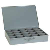 Compartment Scoop Boxes, Steel, 20 Slots, 18" W x 12" D x 3" H, Grey Distribution Jean Lapalme