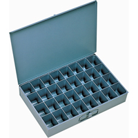 Compartment Scoop Boxes, Steel, 32 Slots, 18" W x 12" D x 3" H, Grey Distribution Jean Lapalme