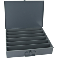 Boîtes en acier &agrave; compartiments &agrave; fond courb&eacute;, 18,34" la x 12,16" p x 3,16" h, 6 horizontaux compartiments Distribution Jean Lapalme