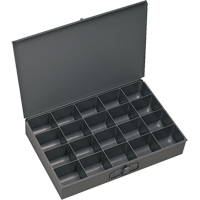 Compartment Scoop Boxes, Steel, 20 Slots, 13-3/8" W x 9-1/4" D x 2" H, Grey Distribution Jean Lapalme