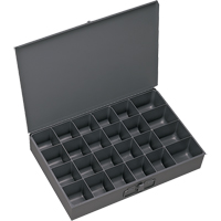 Compartment Scoop Boxes, Steel, 24 Slots, 13-3/8" W x 9-1/4" D x 2" H, Grey Distribution Jean Lapalme