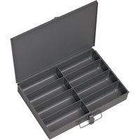 Compartment Scoop Boxes, Steel, 8 Slots, 13-3/8" W x 9-1/4" D x 2" H, Grey Distribution Jean Lapalme