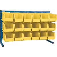 Rayonnage &agrave; persienne avec bacs, 18 bacs, 36" la x 8-1/4" p x 22" h Distribution Jean Lapalme