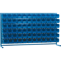 Rayonnage &agrave; persienne avec bacs, 72 bacs, 72" la x 15" p x 40" h Distribution Jean Lapalme
