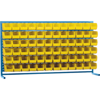Rayonnage &agrave; persienne avec bacs, 72 bacs, 72" la x 15" p x 40" h Distribution Jean Lapalme