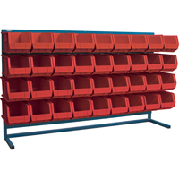 Rayonnage &agrave; persienne avec bacs, 36 bacs, 72" la x 15" p x 40" h Distribution Jean Lapalme