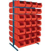 Support stationnaire deux c&ocirc;t&eacute;s pour bacs, 36" la x 24" p x 61" h, 56 bacs Distribution Jean Lapalme