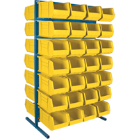 Support stationnaire deux c&ocirc;t&eacute;s pour bacs, 36" la x 24" p x 61" h, 56 bacs Distribution Jean Lapalme