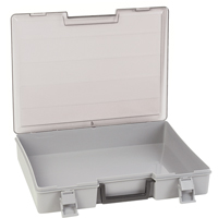 Boîte &agrave; compartiments, Plastique, 15-1/2" la x 11-3/4" p, 2-1/2" h, Gris Distribution Jean Lapalme