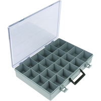 Boîte &agrave; compartiments, Plastique, 24 compartiments, 15-1/2" la x 11-3/4" p, 2-1/2" h, Gris Distribution Jean Lapalme