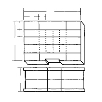 Boîte &agrave; compartiments, Plastique, 48 compartiments, 15-1/2" la x 11-3/4" p, 5" h, Gris Distribution Jean Lapalme