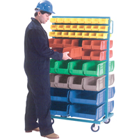 Supports mobiles pour contenants - &agrave; deux c&ocirc;t&eacute;s, 0 bacs, 36" la x 24" p x 67-1/2" h Distribution Jean Lapalme