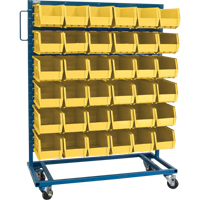 Support mobile pour bacs &agrave; un c&ocirc;t&eacute;, &agrave; un c&ocirc;t&eacute;, 36 bacs, 36" la x 16" p x 46-1/2" h Distribution Jean Lapalme