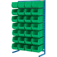 Support stationnaire pour bacs &agrave; un c&ocirc;t&eacute;, 36" la x 12" p x 61" h, 28 bacs Distribution Jean Lapalme