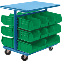 Chariot &agrave; bacs avec bacs, &agrave; deux c&ocirc;t&eacute;s, 20 bacs, 24" la x 38-1/2" p x 36-1/2" h Distribution Jean Lapalme
